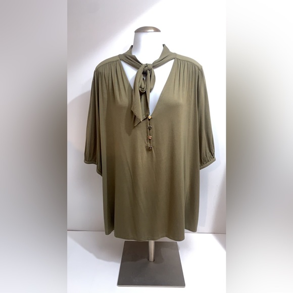 Lauren Ralph Lauren Jersey Tie-Neck Top - Picture 2 of 6